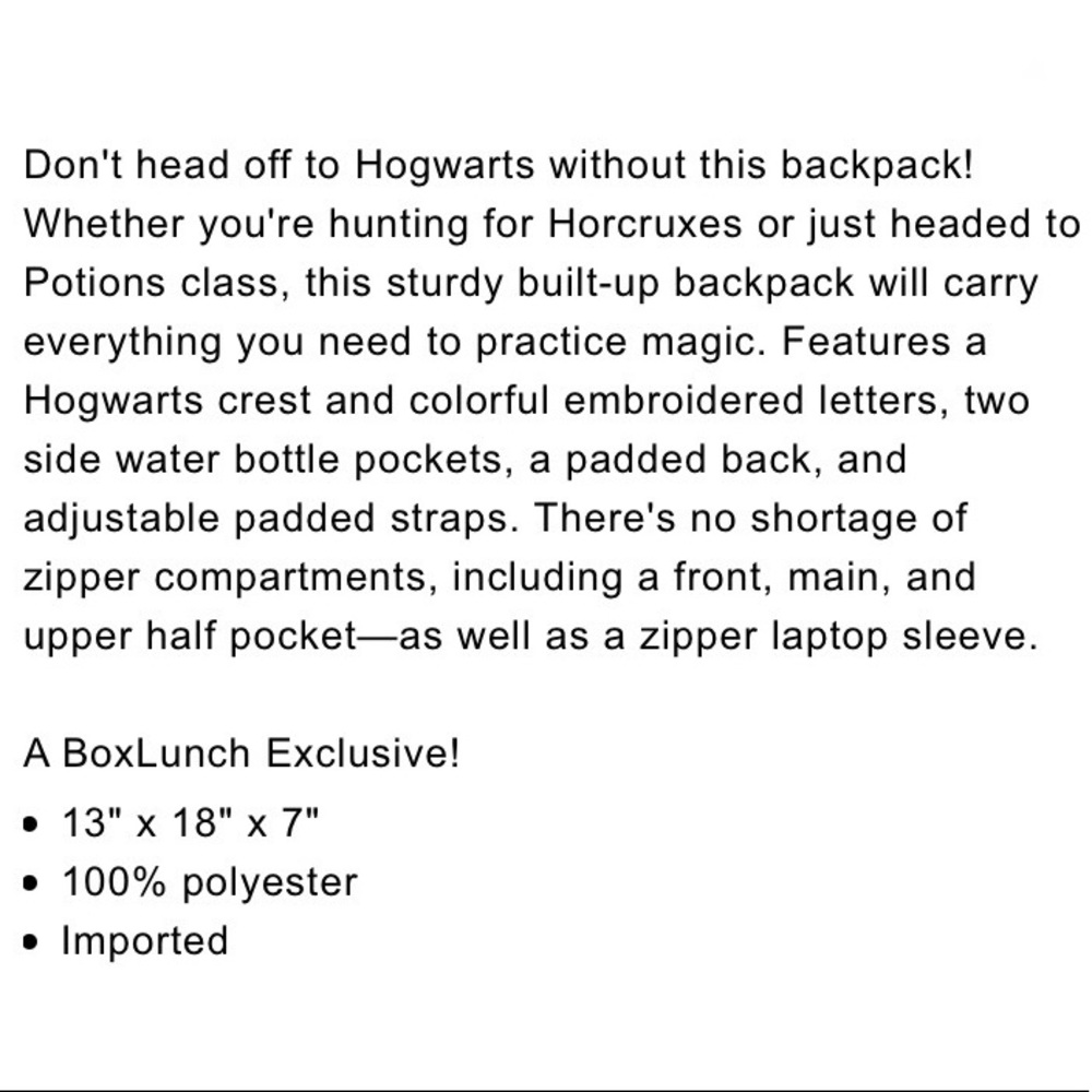 HARRY POTTER BOXLUNCH Hogwarts Built-Up BACKPACK! - Picture 5 of 5